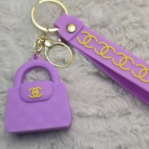 Purple Keychain with Gold Accents
